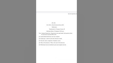 Fundamentals of computer science 4th semester 2020 paper.                    (m.sc mathematics)
