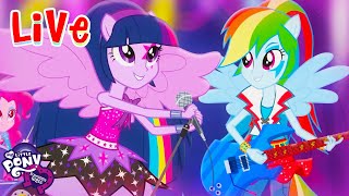 🔴 Equestria Girls LIVE 🔮 BEST SONGS 🌈 Under our Spell, Cafeteria Song   more songs! 🎶💜 MLP EG