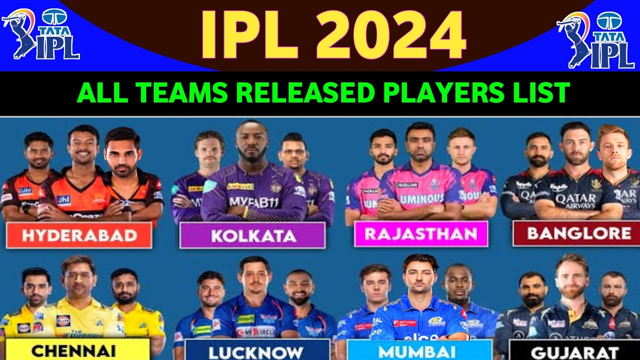 IPL 2024 All Teams Release Players List For IPL 2024 Sabhi Team ke
