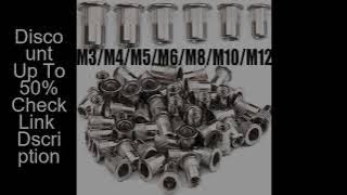 10/20/50PCS 304 Stainless Steel Rivets Nuts Insert Flat Head Threaded Nut Riveter Nutsert Cap Tools