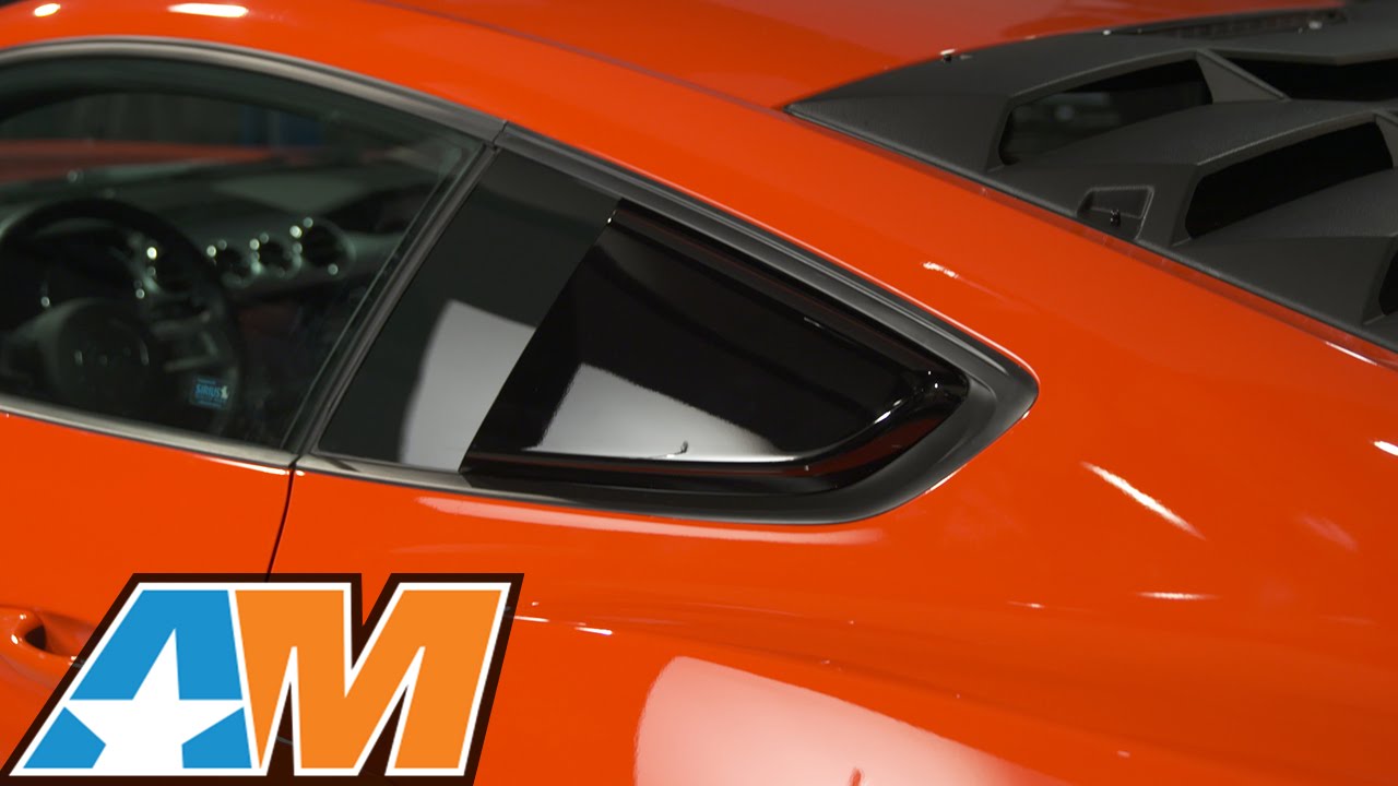 Roush Mustang Quarter Window Scoops; Painted Black 421881 (15-22 