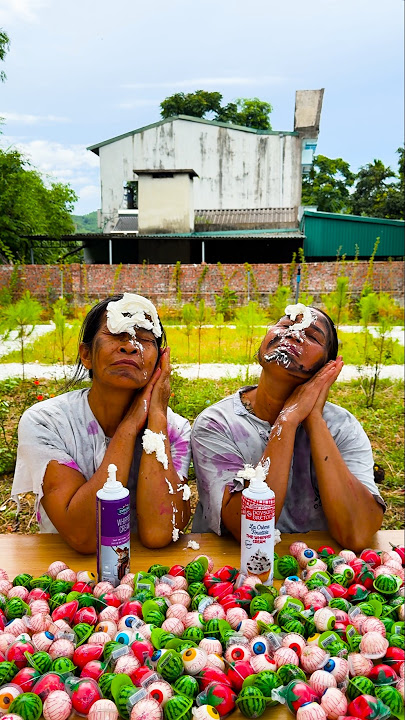 Oh, my sister put a cake on my face? 🎂🍦🍬🍼🍡 #SakonNakhon #hahahahaha