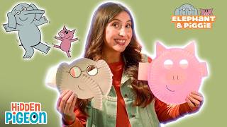 🐘 Elephant &amp; Piggie Masks! 🐷 | Easy Kids Paper Plate DIY | Hidden Pigeon Channel
