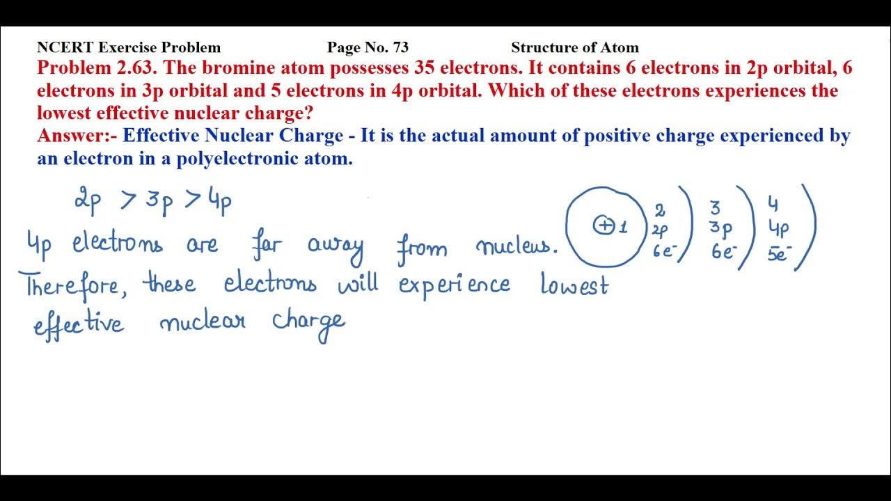 The bromine atom possesses 35 electrons. It contains 6 electrons in 2p orbital, 6 electrons in