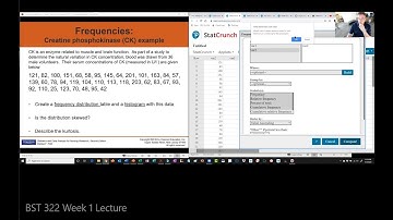BST 322 Week 1 Lecture (Descriptive Statistics)