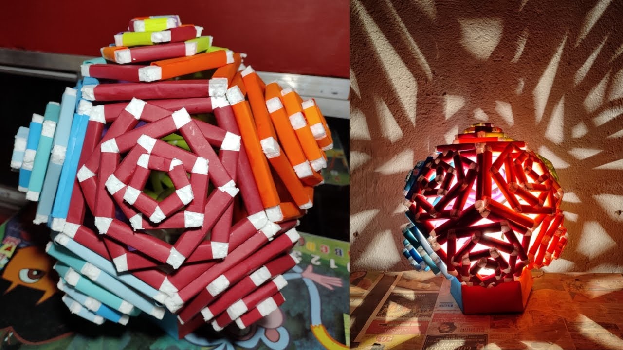 How To Make A Table Lamp With Thermocol And Craft Paper? Designing