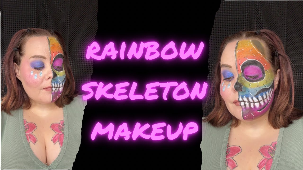 Радужный макияж скелета | Макияж на Хэллоуин | Музыка Lofi