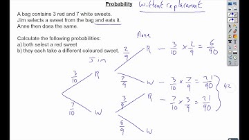 Probability Tree Diagrams: Without Replacement Example 1