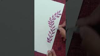 Acrylic leaves painting tutorial, easy leaves painting, painting vine, purple vine painting  #art