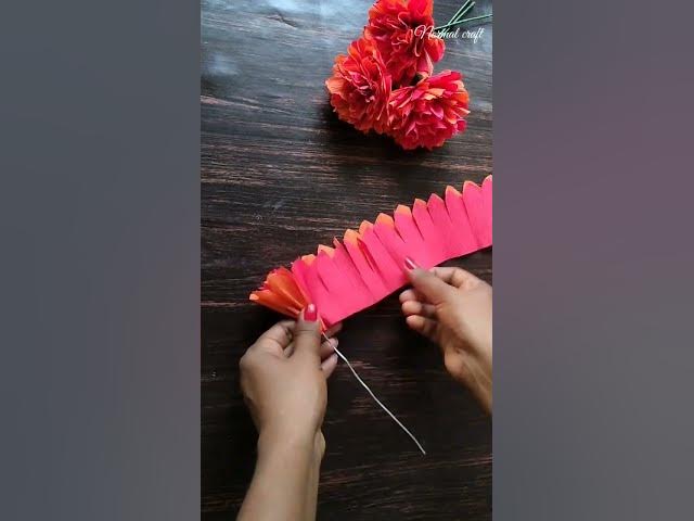 Crepe paper flower making | #shorts