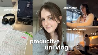 UNI VLOG 🎧 productive days in my life, going to class & lab, library work, organisation after exams