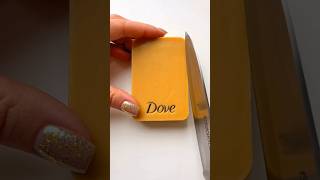 Cutting soft soap covered with crispy coloredsalt. #softsoap #asmrsoap #soapcarving #satisfying