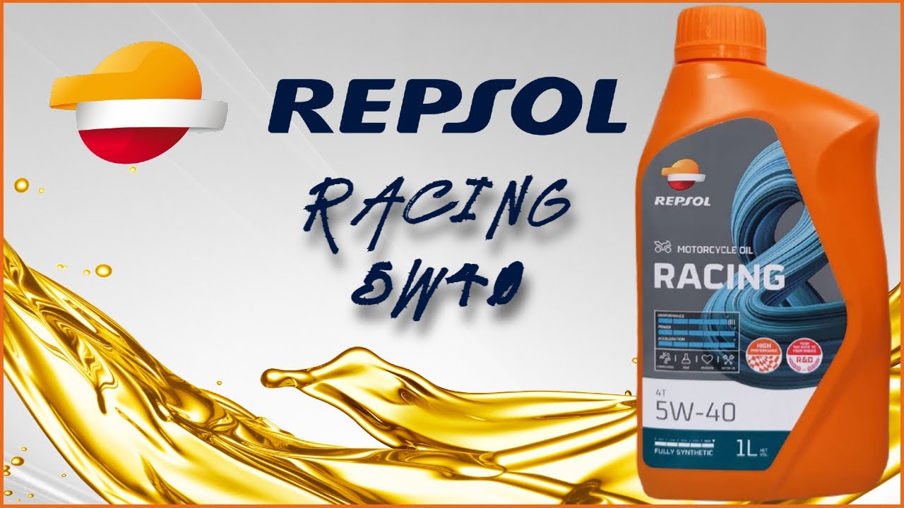 Aceite de motor 4T 5W40 Repsol Moto Racing 100% síntesis 1L - Pieza de  motocicleta