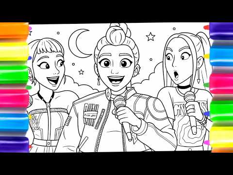 KPop Demon Hunters Marker Coloring + Relaxing Music