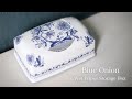 【DIY/デコパージュ/ハンドメイド】ブルーオニオンのウェットティッシュケース[Blue Onion Wet Wipes Storage Box] Decoupage Handmade