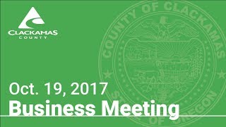 Board of County Commissioners' Meeting Oct. 19, 2017