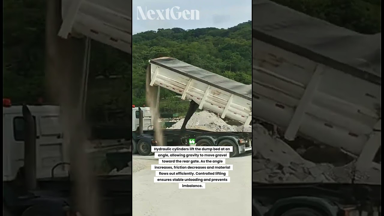 This Dump Truck Unloaded Tons of Gravel in Seconds… Satisfying Power!