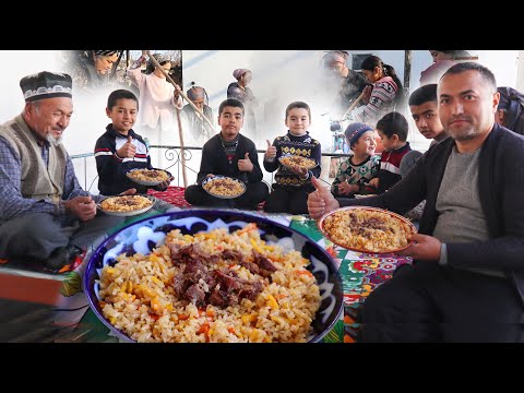 Приготовление плова и сумаляка в Узбекской семье | Cooking pilaf and sumalak in an Uzbek family