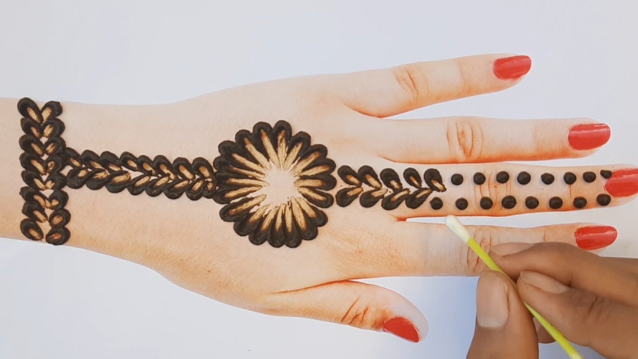 Dots Mehndi Design Trick with Earbud and Coins | Easy Stylish New ...