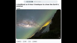 I stabilized an 8-hour timelapse to show the Earth's rotation