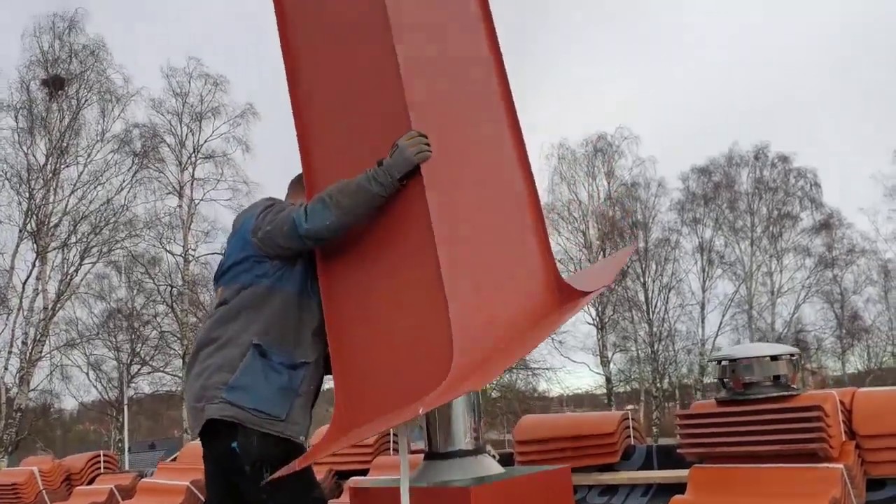 Montering av PLÅTSLAGERI 1 kaminskorsten