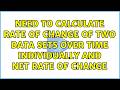 Need to calculate Rate of Change of two data sets over time individually and Net rate of Change
