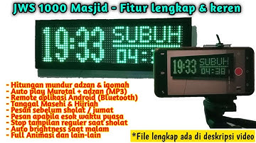 Membuat JWS 2 Panel P10 untuk 1000 Masjid setting lewat Aplikasi Android & Bluetooth atau WiFi