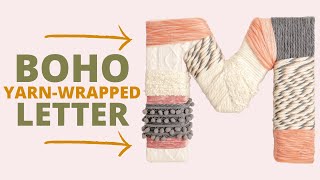 DIY This Cute Fabric Boho Monogram From Cardboard