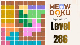 Meowdoku level 286 Walkthrough Solution 