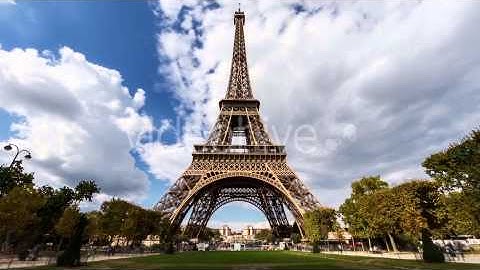 Eiffel Tower & Champ de Mars (Royalty Free Footage)