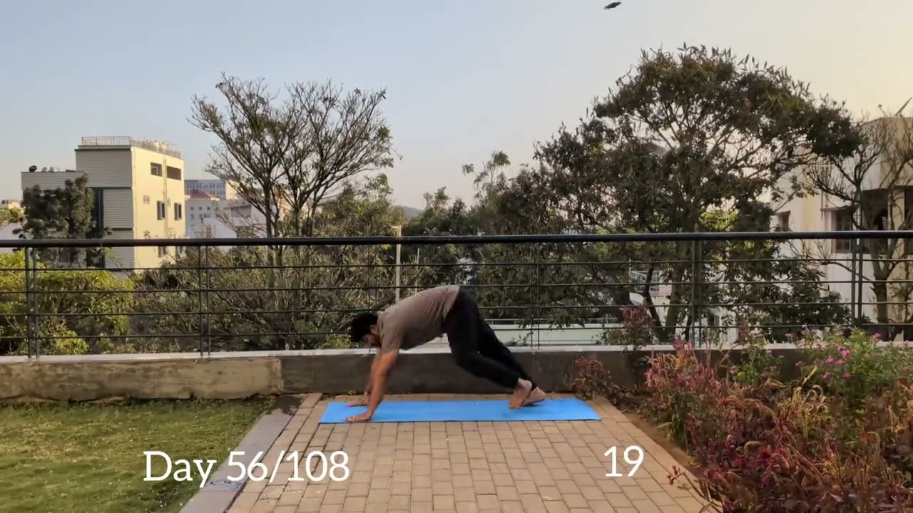 Day 56/108 of adding one Surya Namaskar everyday until it reaches 108