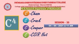 C^4: CHASE CRACK CONQUER CSIR NET ( SESSION 33 )