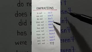 Contractions in English || Negative contractions #short #shortsvideo #englishpractice