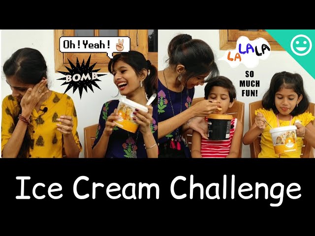 Ice Cream Eating Challenge 🥶🍨 omg its so cool😂 class=