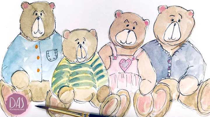 I Drew and Painted Cuddly Bears in Watercolor - Ea...