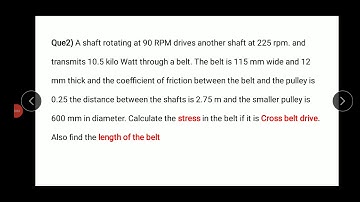 Video 6 Numerical 2 On Cross Belt Drive