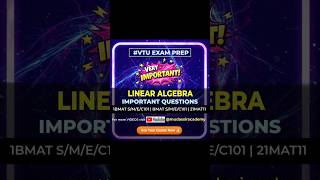 🚨VTU EXAM ALERT! Important Questions Linear Algebra module 5#vtu #engineeringmathematics#1bmats101