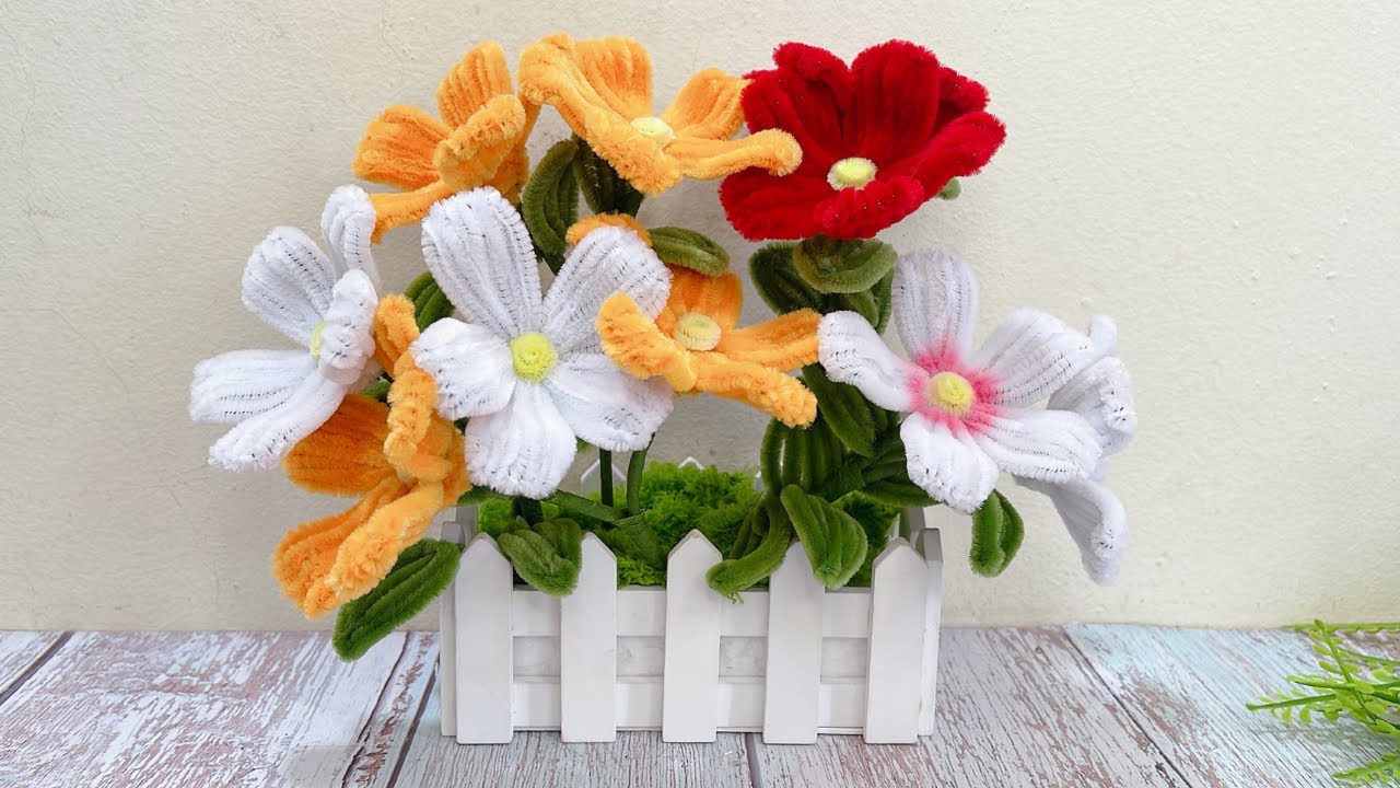 モールフラワーを簡単に作る方法 make flowers with pipecleaners