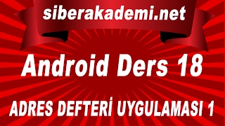Android Dersleri 18 Adres Defteri Uygulaması 1