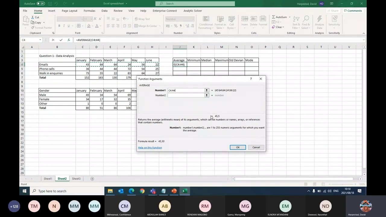 Using MS Excel for basic data analysis