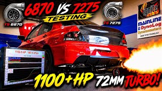 1100+ EVO 9 60 PSI OF BOOST! 6870 VS 7275 TURBO TESTING!