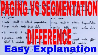 Paging vs Segmentation in OS|Difference between Paging and Segmentation|Paging and Segmentation
