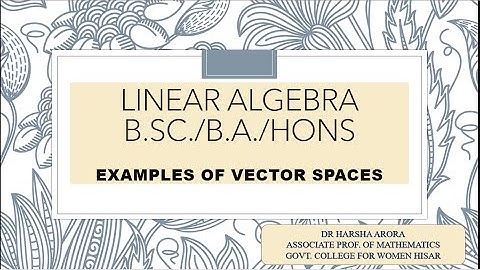 B.Sc.III/B.A.III/Hons. Linear Algebra-Examples of Vector Spaces Lecture1.2