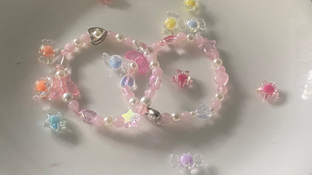 STUDY WITH ME/ DIY HOW TO MAKE BRACELET PINK SO CUTE AND PRETTY 💗 - YouTube