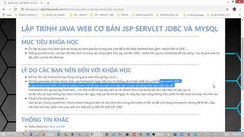 01 Khóa học java web hướng dẫn tự học jsp servlet jdbc restful web service cơ bản miễn phí
