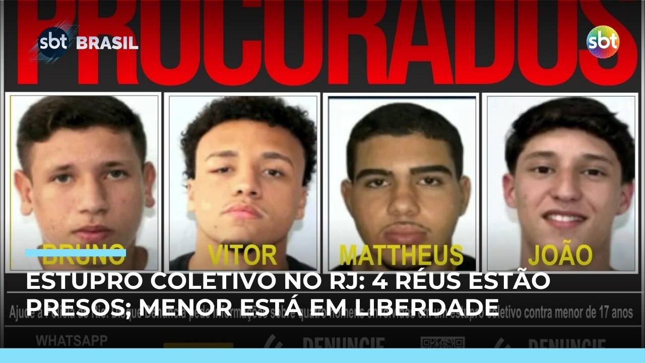 Estupro coletivo no RJ: 4 réus estão presos; menor que atraiu vítima está em liberdade | 