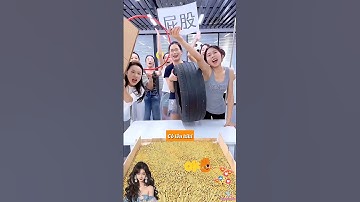 Thử thách dính càng nhiều hạt vàng thưởng càng nhiều tiền bằng đạo cụ độc lạ siêu zui #shorts #short