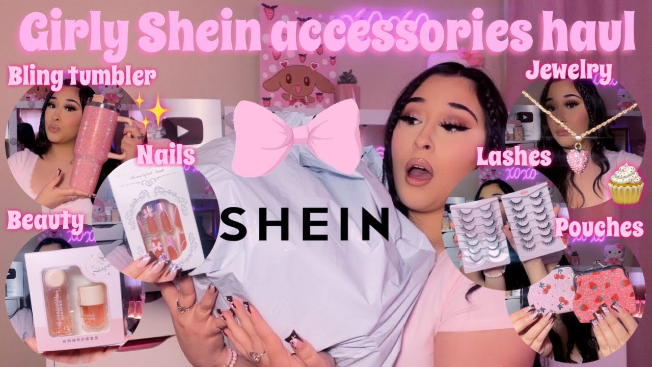 GIRLY SHEIN ACCESSORIES HAUL 2024 | all things beauty and pink (nails, jewelry, clothing & more!!)