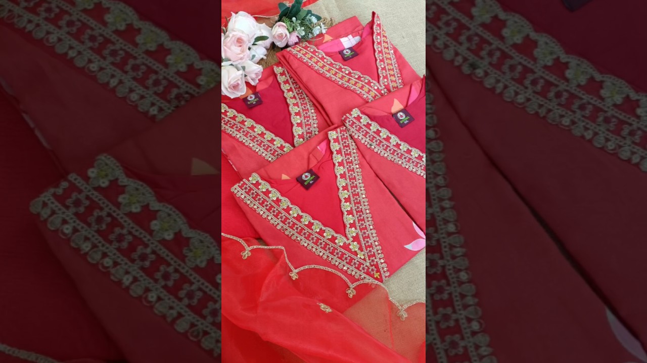 Elegant Red Embroidered Suits | New Arrival at Bishwa Mega Maart Goraya 