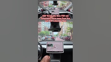 FSD 13.2.9 why FSD not completely move away from bus Ln? NYP Columbia Test #teslafsd #fsdbeta #fsd